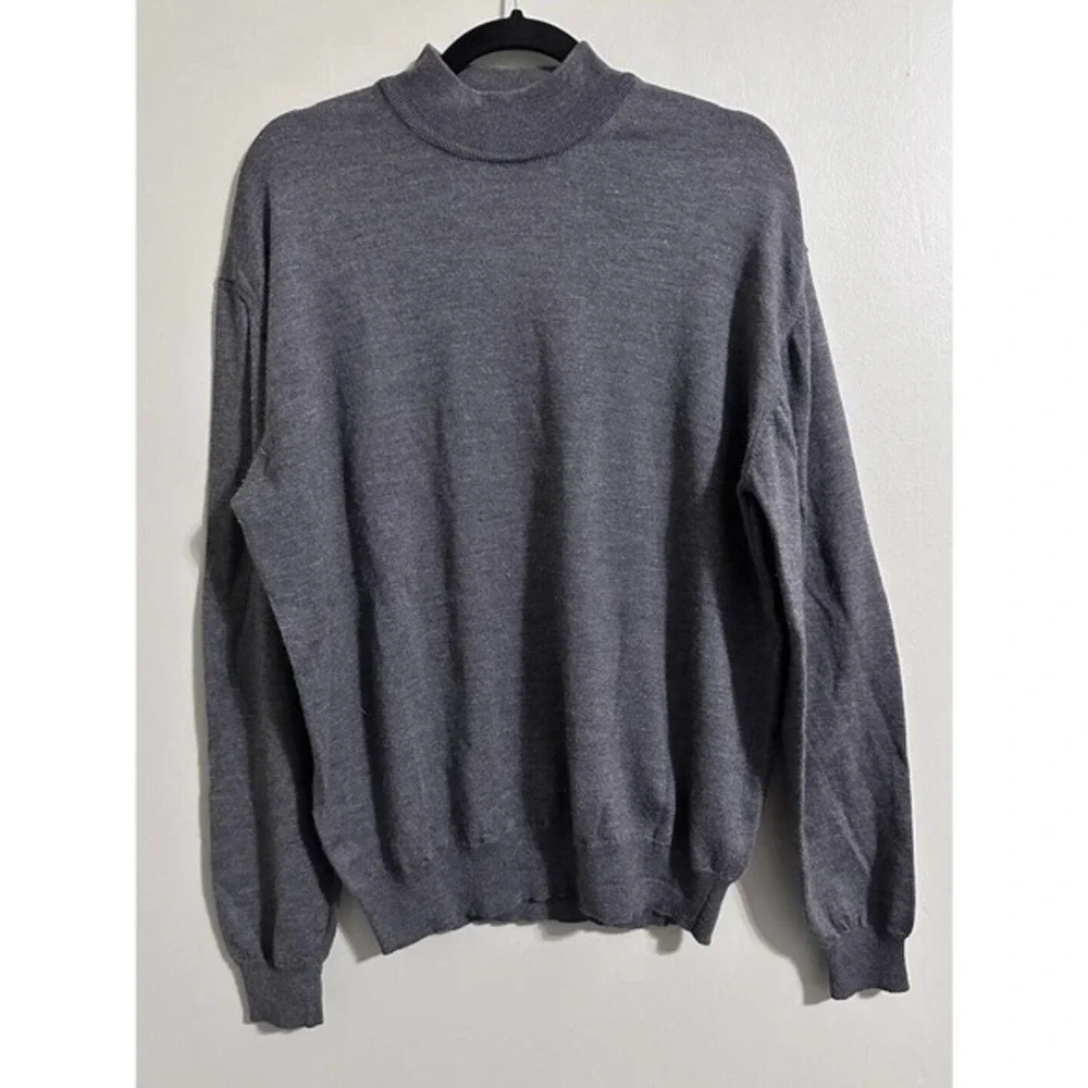 Tricots St Raphael Platinum Gray sweater‎ Merino Wool Silk-Cashmere Men’s large